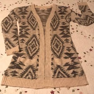 Pink Republic aztec or abstract cardigan XS